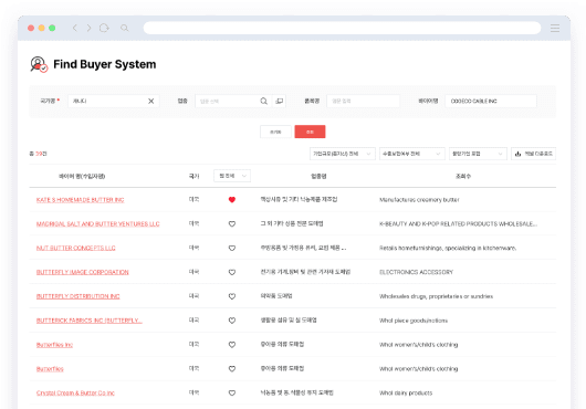Find Buyer System 메뉴 스크린샷 이미지