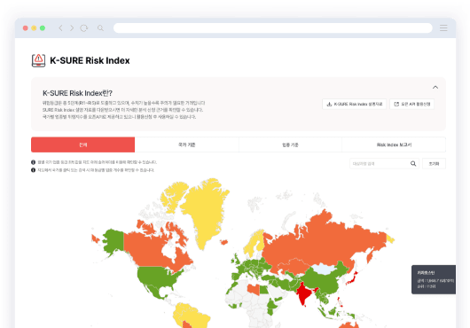 K-SURE Risk Index 메뉴 스크린샷 이미지