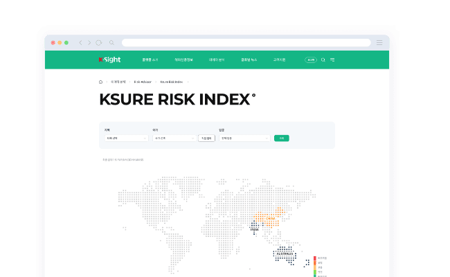 K-SURE Risk Index 메뉴 스크린샷 이미지