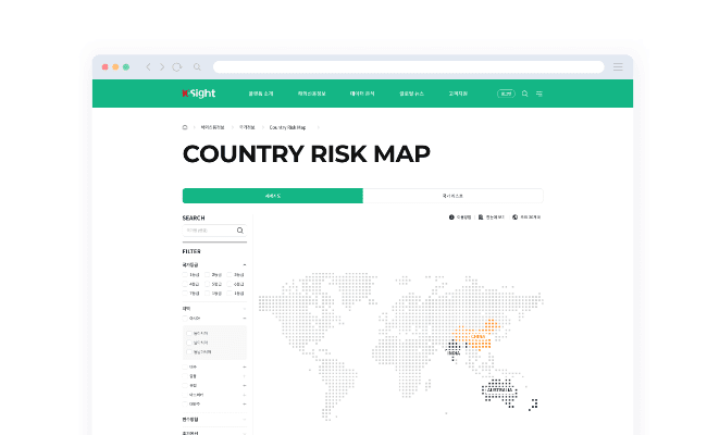 Country Risk Map 메뉴 스크린샷 이미지